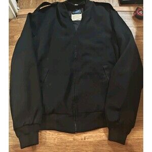 Neptune Garment Company Military Jacket 44 X-Long Black Bomber Flight Poly Wool